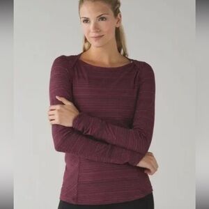 Lululemon Kanto Catch Me Long Sleeve- Wine Berry